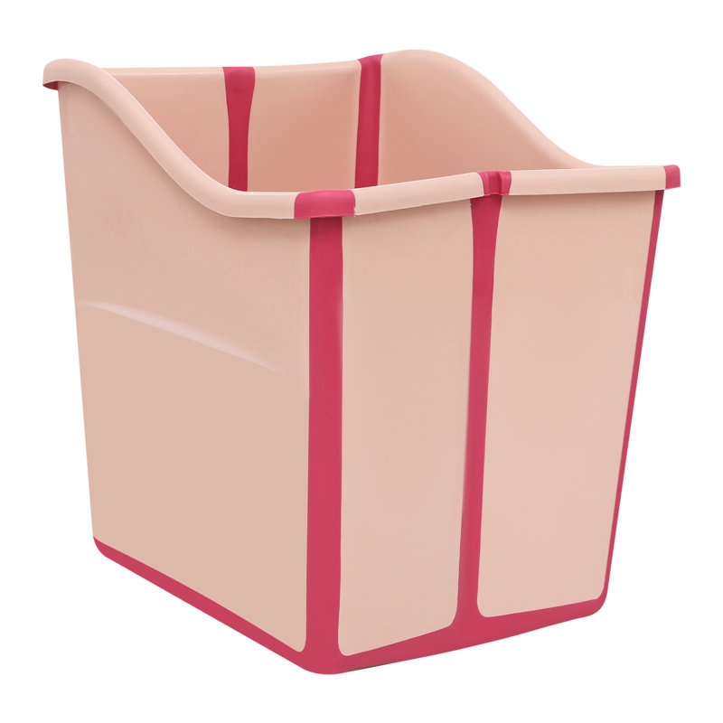 Foldable Bathtub, 21.65" H x 18.5" W x 21.26" D, Pink