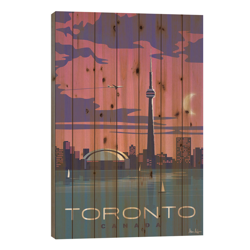 «Toronto on Wood» par IdeaStorm Studios, reproduction, H 26 po x l 18 po x P 1,5 po