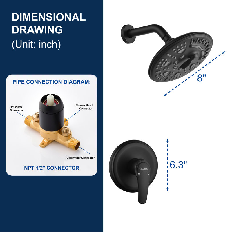 Ensemble de robinet de douche, Noir