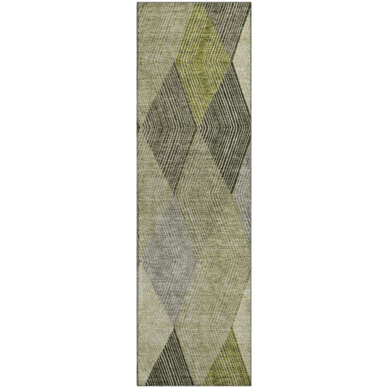 Premium Machine Washable Prisco Olive Rug