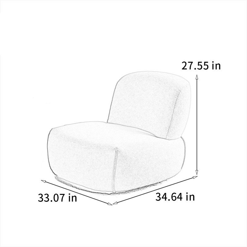 Chaise rotative tendance à 360 °, Blanc cassé