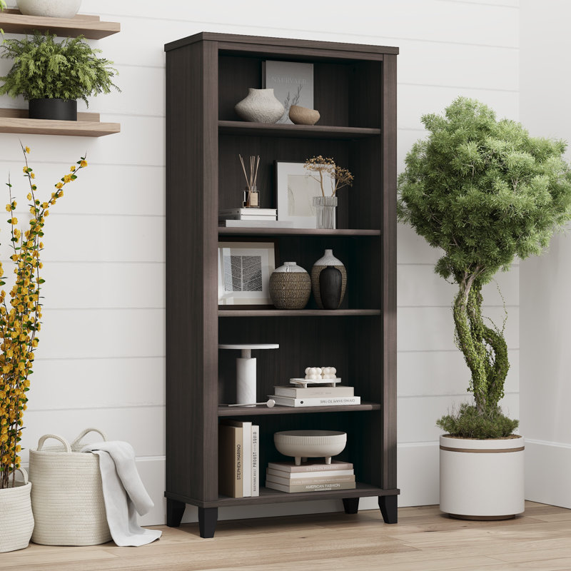 Bibliothèque haute Tall 5 tablettes gris orage, Gris orage