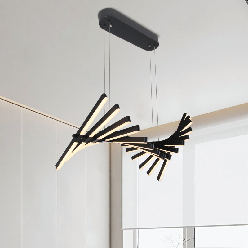 Elegant Black Linear Piano Keys Pendant Chandelier