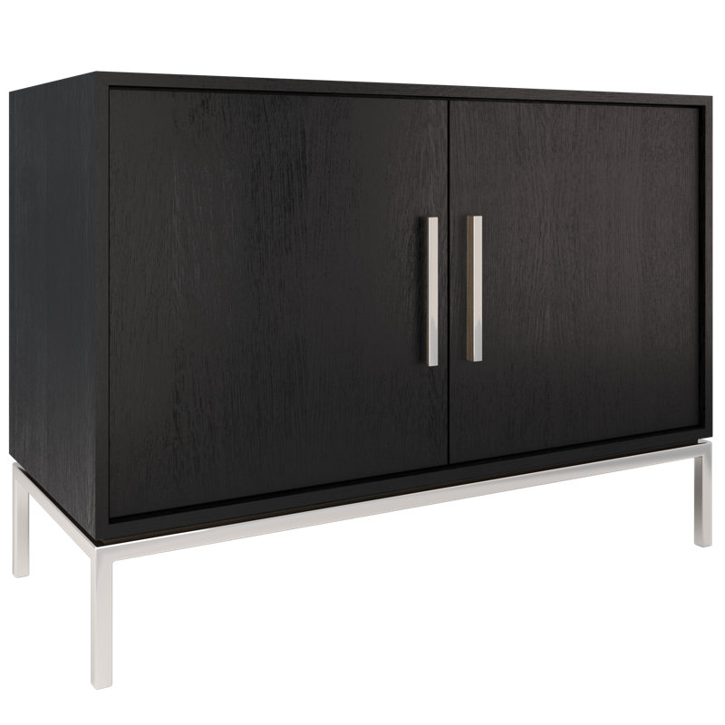 Rift White Oak Single Bath Vanity, Classic Black, Polished Chrome, 48"