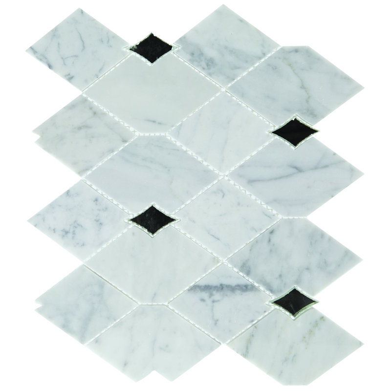 Random Sized Natural Stone Mosaic Wall Tile, Carrara White