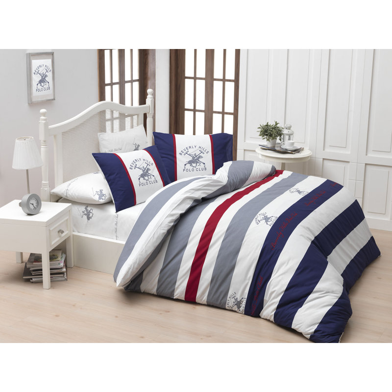 Striped Duvet Cover Set with Pillowcases Included, 220 x 240 cm - 2 Pillowcases (60 x 70 cm)