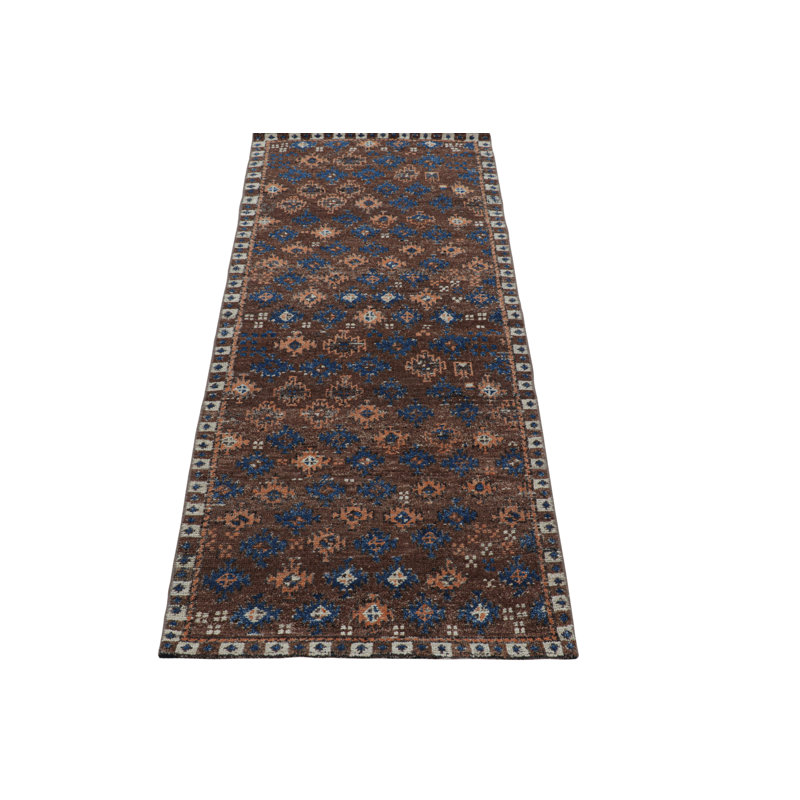 Burano Hand Knotted Wool Geometric Area Rug, Rectangle 6' x 9'