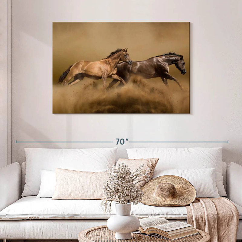 Brampt Sandstorm Wild Horses, 30" H x 45" W