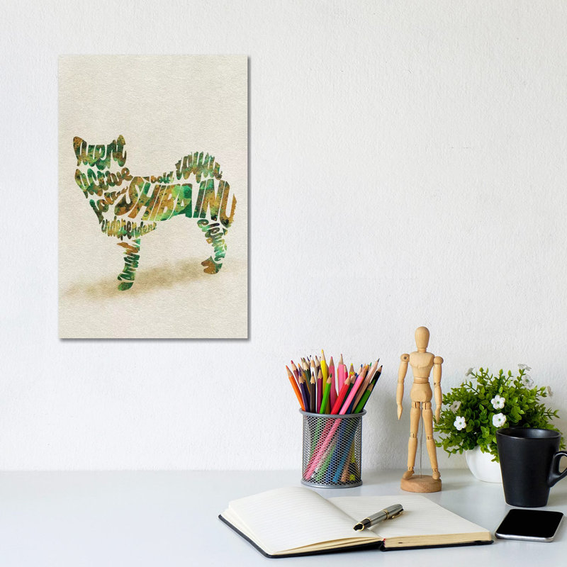 Shiba Inu by Ayse Deniz Akerman - Wrapped Canvas Art Prints, 20.32 cm H x 30.48 cm W