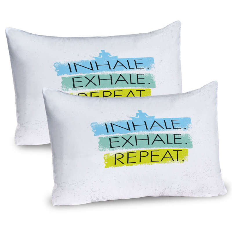 Ensemble de 2 taies décoratives Ambesonne Inhale Exhale, H 20 po x l 36 po