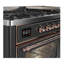 Cuisinière ILVE Majestic II Series 60 pouces à double combustible avec 9 brûleurs, plaque de cuisson (porte en verre, gaz naturel)-996079005-996079011