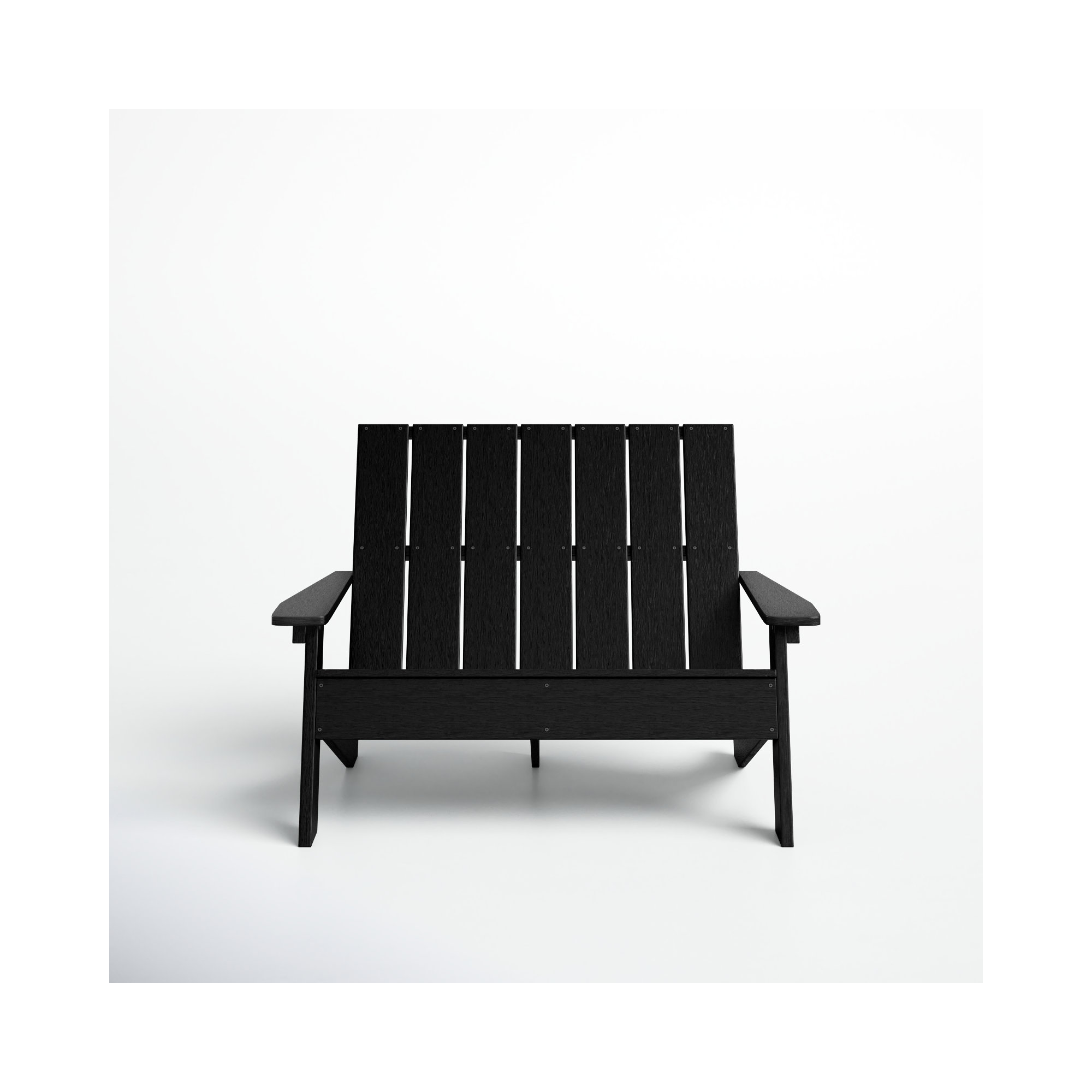 Byrnes Recycled Plastic Double Adirondack Loveseat, Black