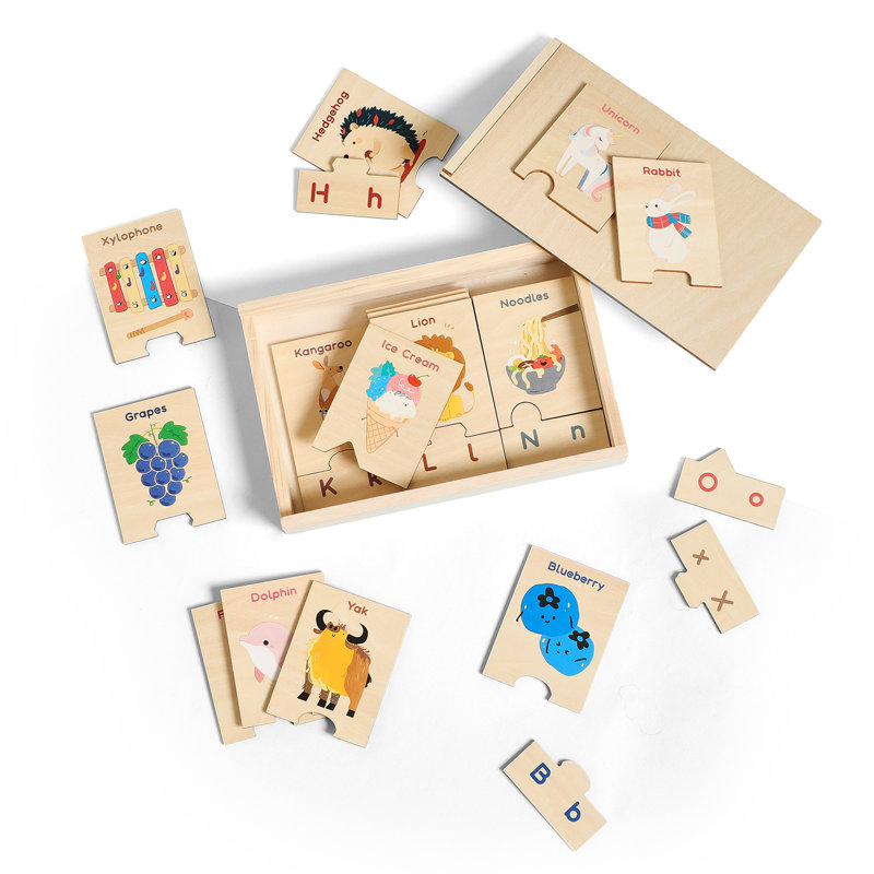 Casse-tête en bois avec alphabet d'animaux