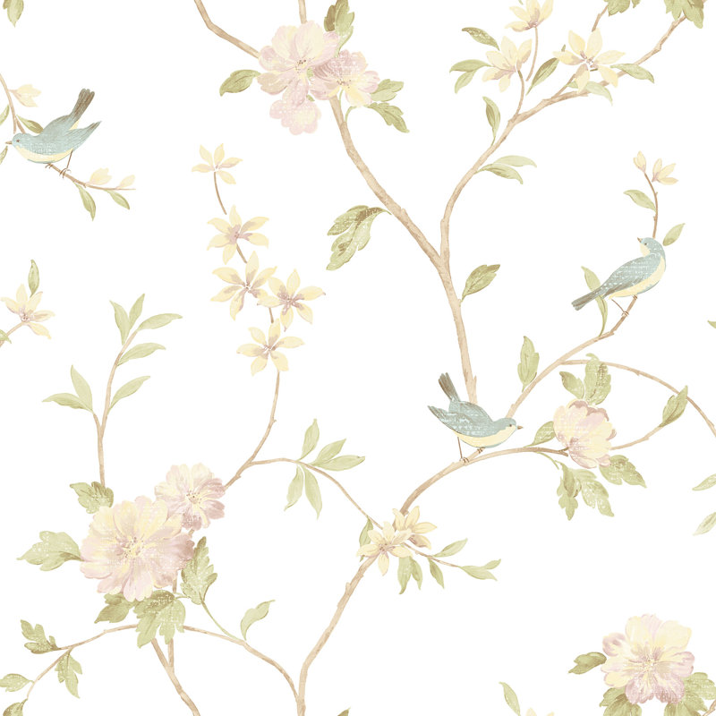 Miah 10m x 53cm Matte Wallpaper Roll, White/Yellow