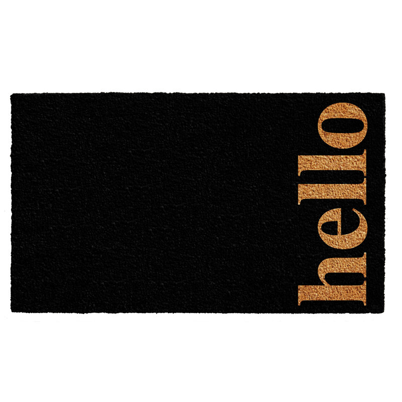 Arnitha Non-Slip Outdoor Doormat, Rectangle 1'4" x 2'4", Black/Natural