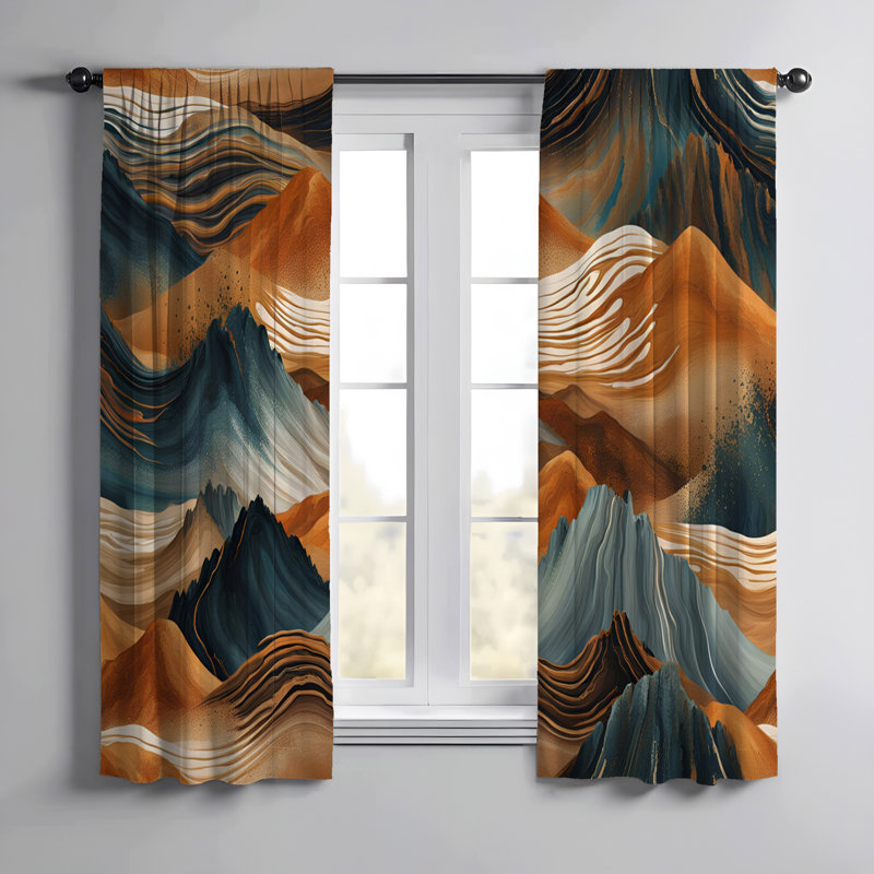 Paire de rideaux semi-transparents en polyester Efric, L 20 po x L 52 po
