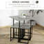Table de bar carrée avec tabourets, petite table de cuisine et chaises à effet béton 5 pièces pour 4 personnes, ensemble de table de pub, gris