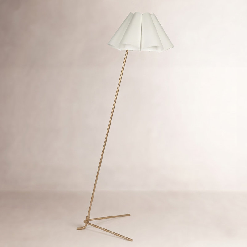 Ankara Arched Fabric Floor Lamp, Gold