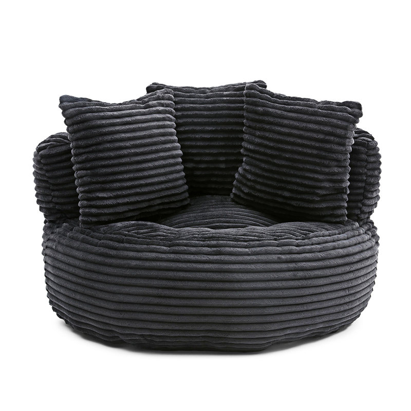 Lazy Sofa Bean Bag Chair, Black