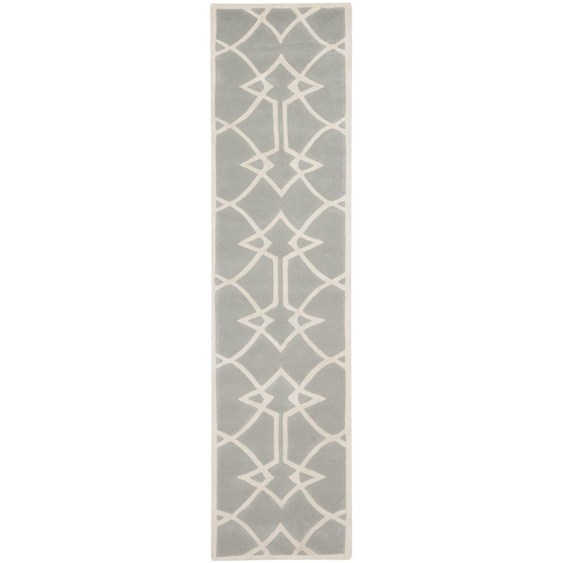 Hamid Hand Tufted Wool Geometric Rug, Runner 2'3" x 9'
