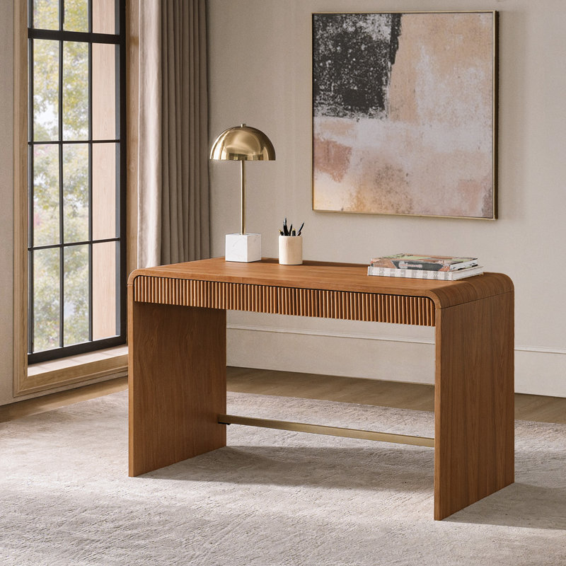 Bureau cannelé moderne à 2 tiroirs l 49,5 po Kaybri Alejandro, Gland