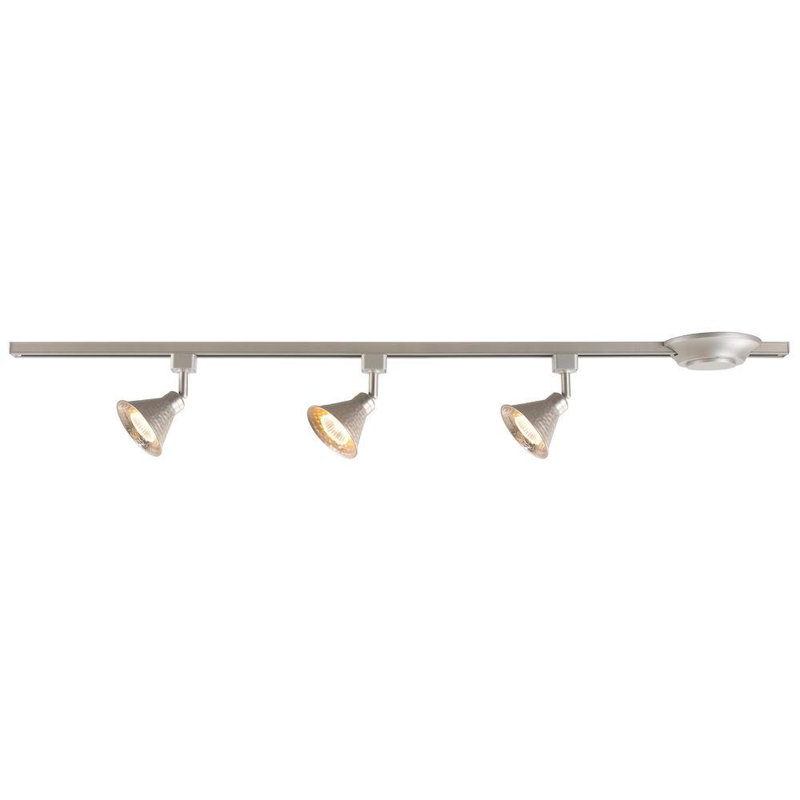 Ensemble de rail d'éclairage 3 lumières 44 "44", Acier brossé, Acier brossé