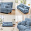 Canapé Cloud Couch 2 places - Canapé moelleux en chenille bleu avec coussins lombaires et coussins décoratifs pour un salon confortable-1031106608