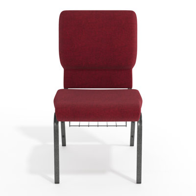 Lionel 18.5"W Church Chair in Fabric with Book Rack