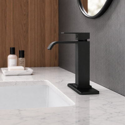Nova Waterfall Vessel Single Hole,Single Handle Bathroom Sink Faucet with Deck Plate