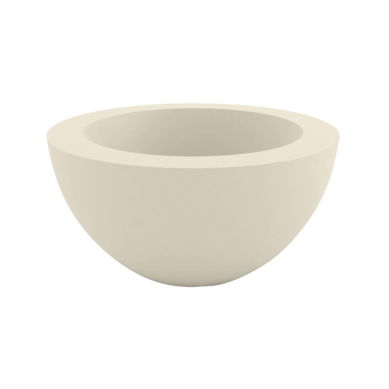 Sfera Resin Pot Planter, 11.75" H x 23.5" W x 23.5" D, Ecru
