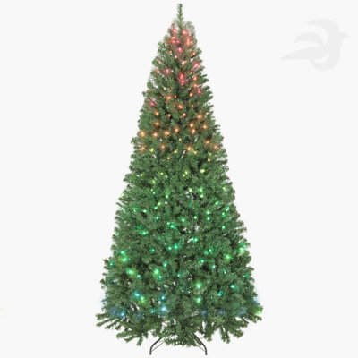 7.5FT Pre-Lit Artificial Christmas Tree: RGB Dynamic Leds, Remote Control