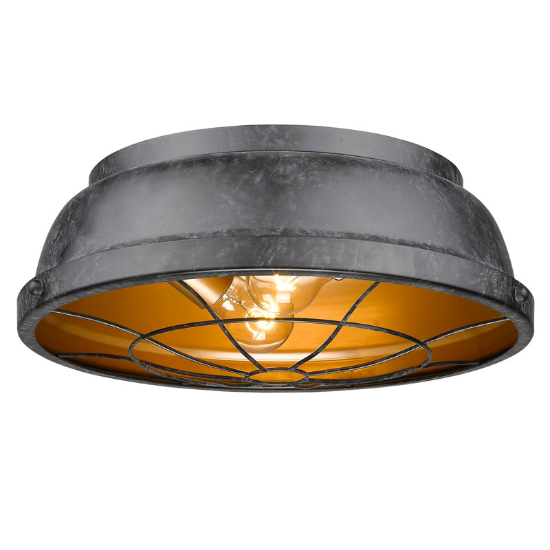 Skye Steel Flush Mount, Black Patina