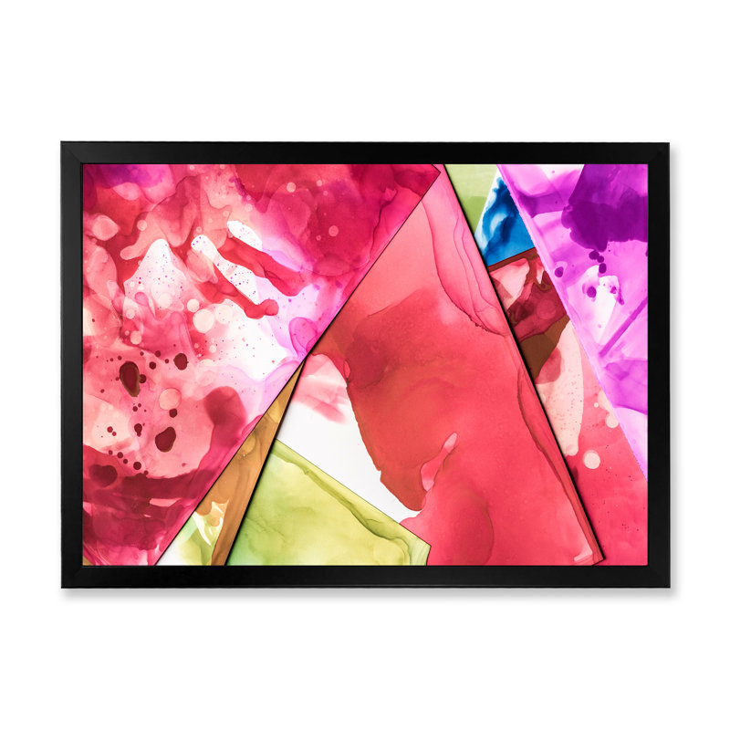 «Red Mauve», art mural moderne sur toile, Cadre noir, H 8 po x l 12 po x P 1 po