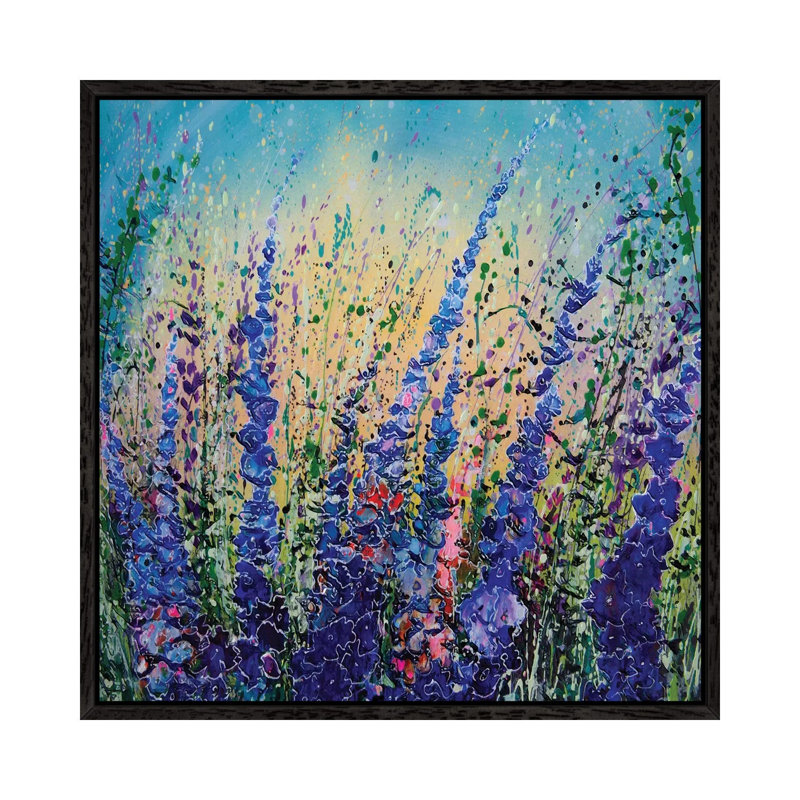 Love Blue Summer Sky by Lena Owens - Painting on Canvas, 66.04cm H x 66.04cm W x 3.81cm D, Black Framed