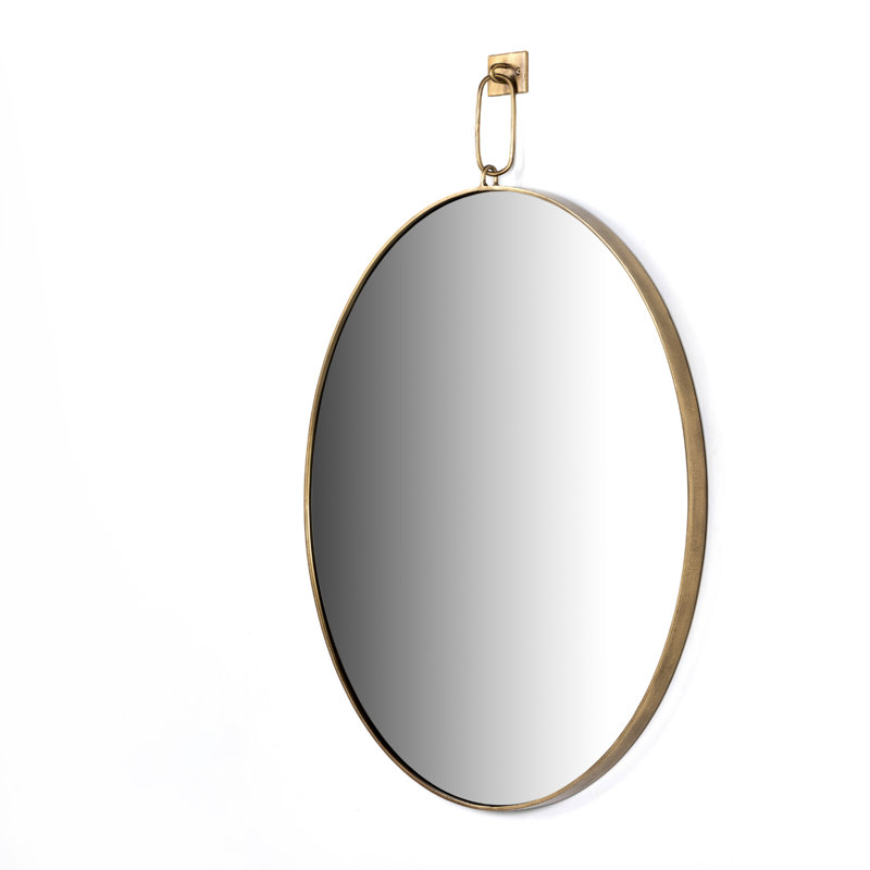 Vina Metal Wall Mirror, Antiqued Iron, 30" H x 30" W