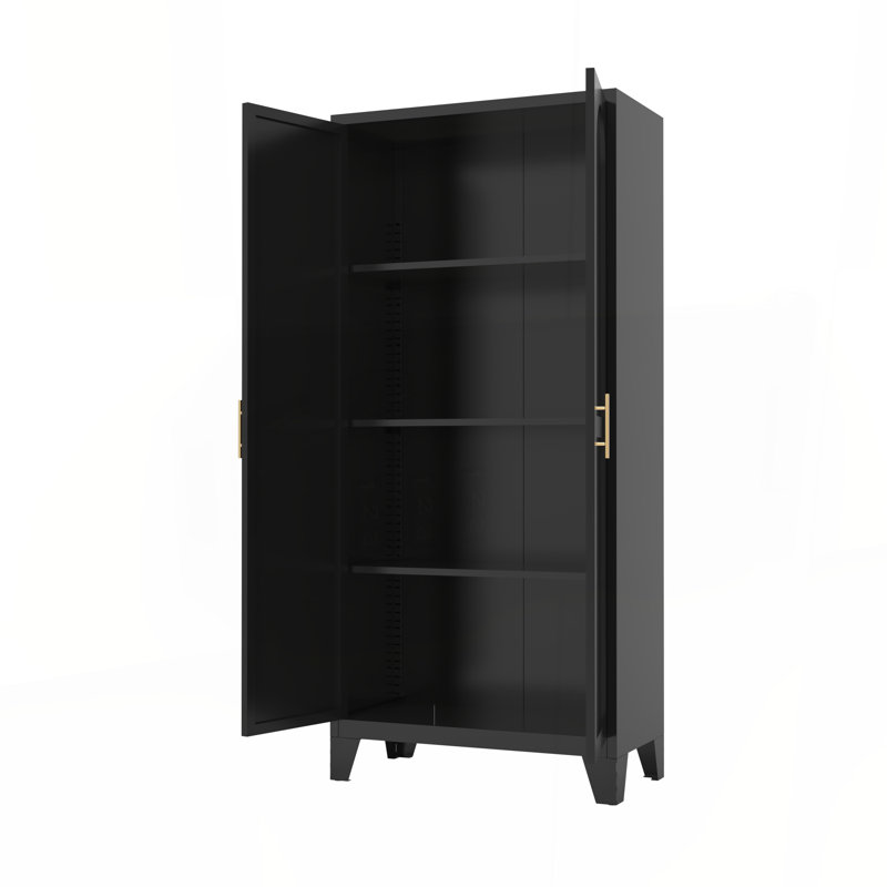  Armoire 2 portes avec serrure, H 70,87 po x l 31,5 po x P 15,7 po, Noir