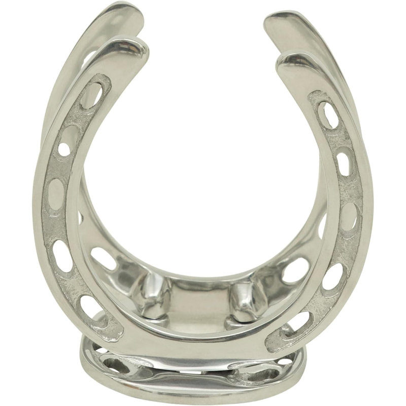Porte-serviette en fer à cheval pour décor équestre et occidental, accessoire de table en aluminium durable avec finition argentée pour l'organisation rustique de la salle à manger et de la cuisine