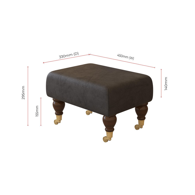 Collado Wood Caster Leg, Mahogany, Style Leather, Black
