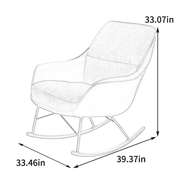 Chaise berçante confortable avec design ergonomique, Noir / Bleu