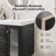 Meuble-lavabo flottant mural 36 po avec lavabo en céramique, robinet, 2 tiroirs à fermeture en douceur et armoire latérale en verre texturé 36 po
