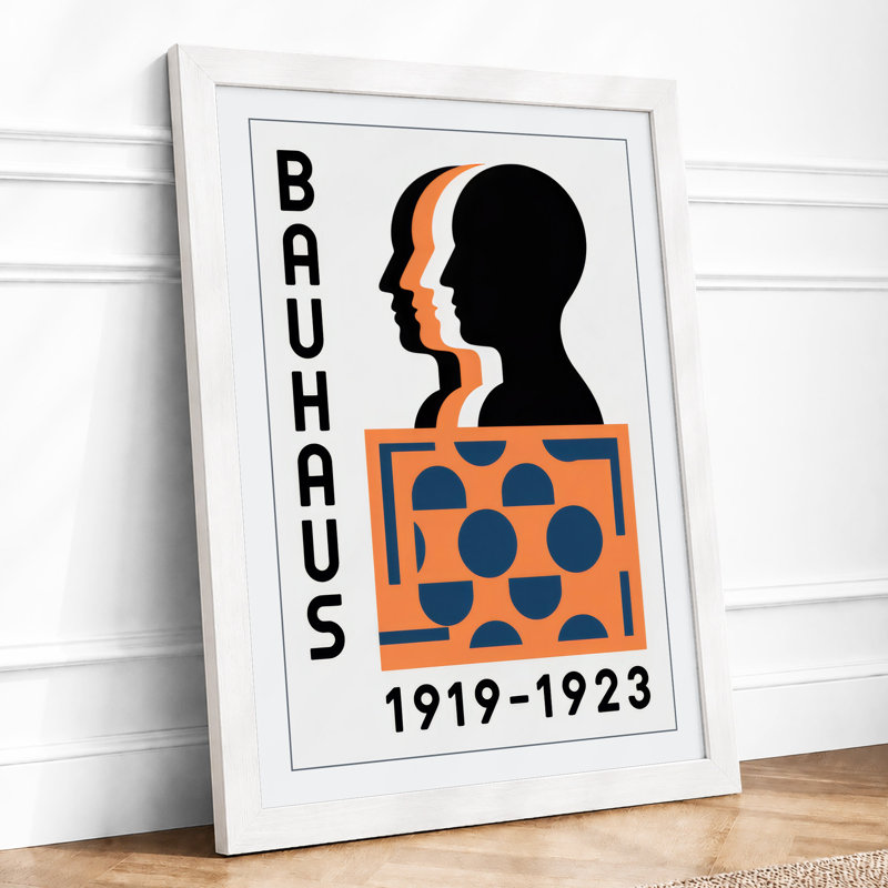 Bauhaus Composition Geometric - Framed Print, A4 - 29.7 x 21.0 cm, White