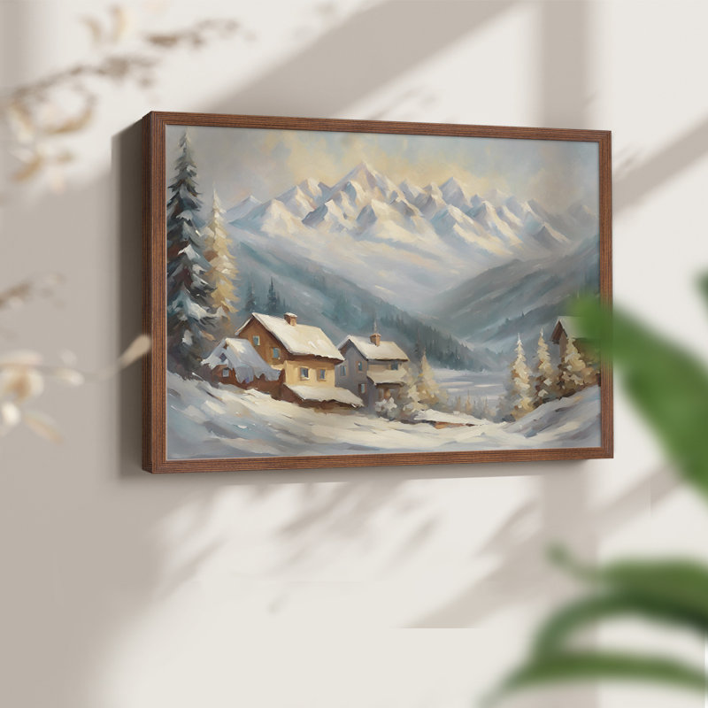 Paysages rétro-CXI - reproduction encadrée, Noyer, H 22 po x l 28 po