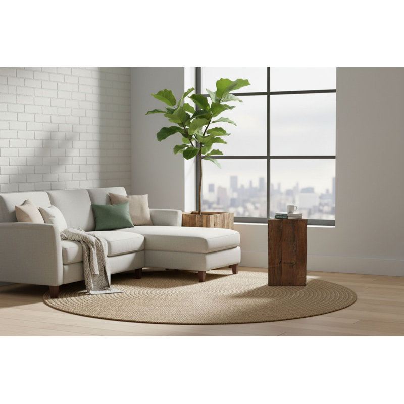 Table d'appoint triangulaire en bois naturel, H 24,5 po x L 12,5 po x l 11,5 po