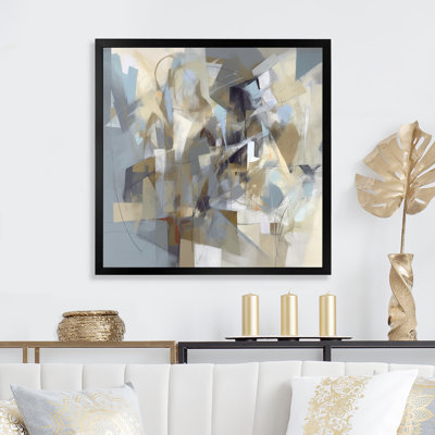 Beige et gris, Créature sans limite III - peinture abstraite, art mural