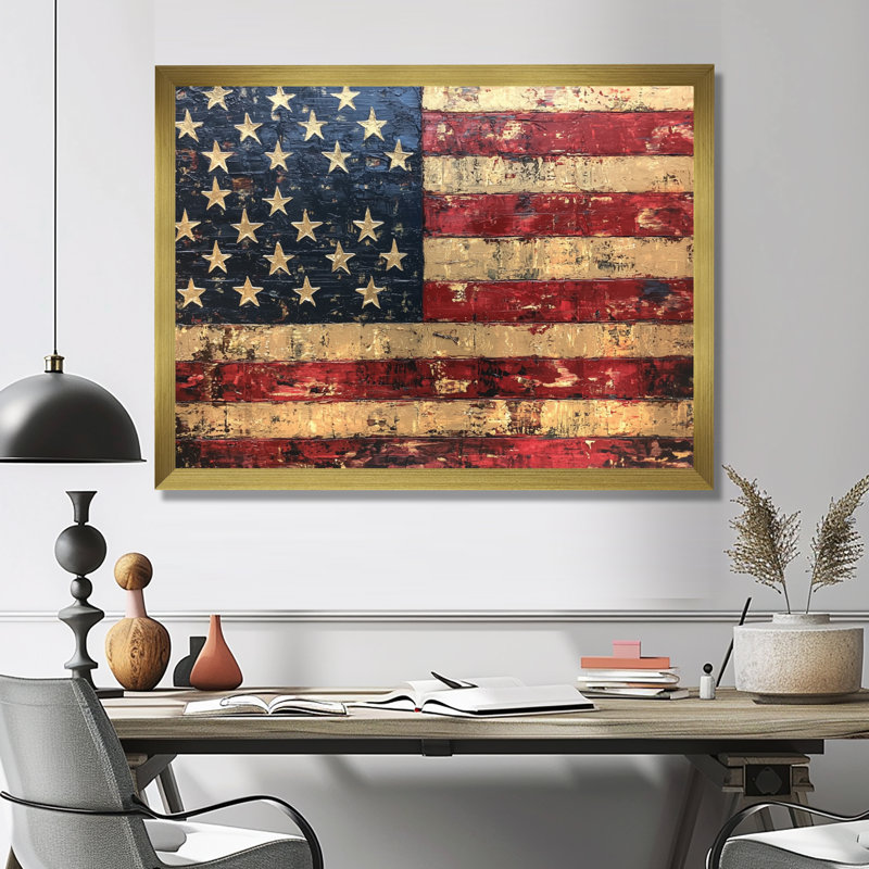 Drapeau de Moberly, drapeau des États-Unis, Reproduction encadrée d'une seule photo sans pass, H 30 po x l 40 po, Or