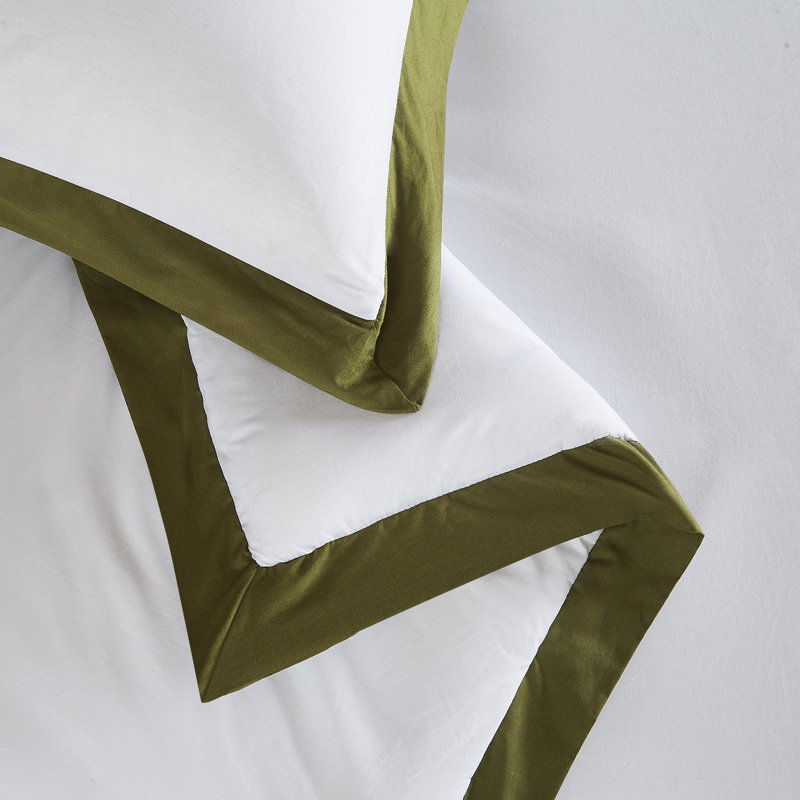 Ensemble d'édredon Brooklyn, White and Green, Édredon pour grand lit + 2 taies décoratives