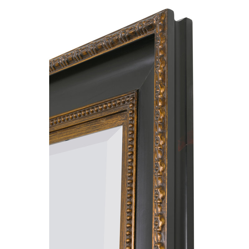 Miroir Classic Contour 58X70GD, 20 po x 18 po, Brun foncé / or noir