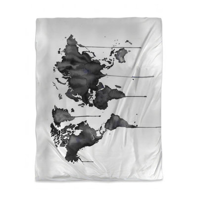 Housse de couette Watercolor World Map - Terre et galaxie chambre à coucher