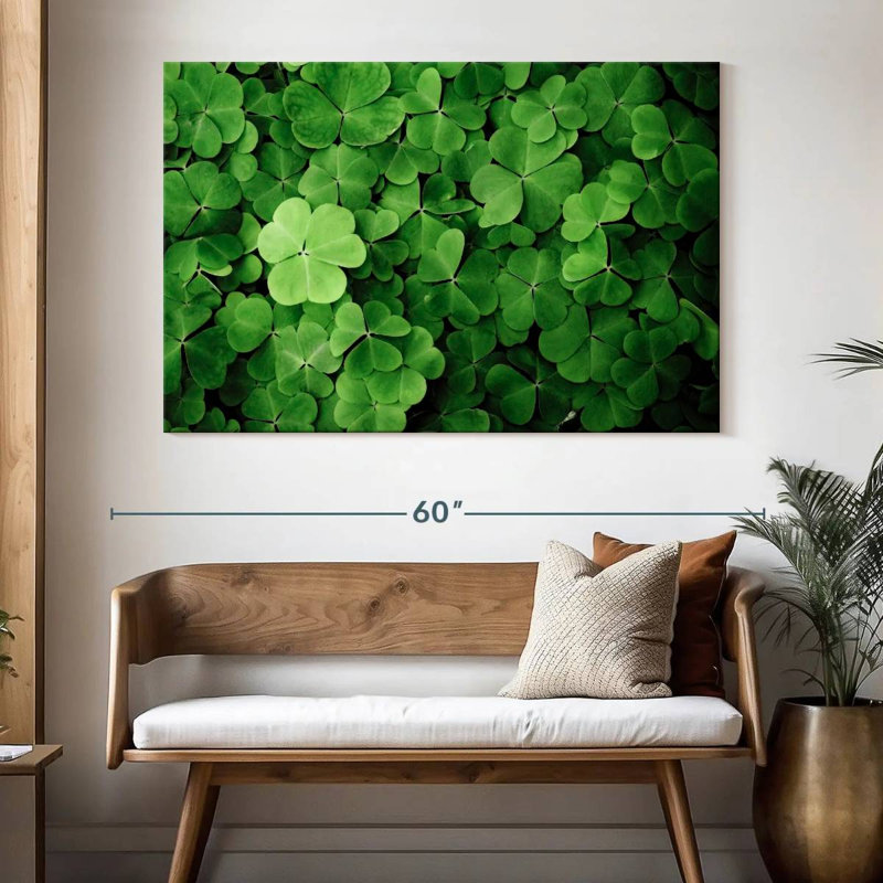 Harnek Green Shamrock Clovers, 34" H x 51" W