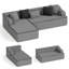 Canapé modulaire moderne en velours côtelé rembourré en velours côtelé gris de 104 po avec méridienne en L et siège profond, aucun assemblage requis, pour le salon-249825104